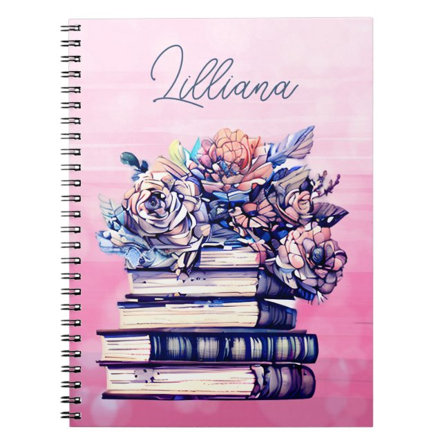 Personalised Antique Books and Flowers (Front)