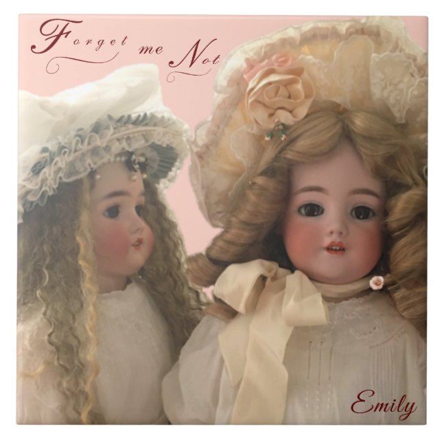 Personalised Antique Dolls Ceramic Tile (Front)