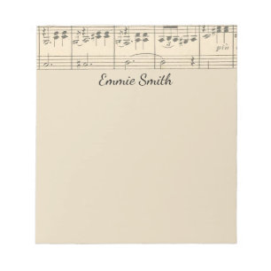 Personalised Antique Sheet Music Notepad