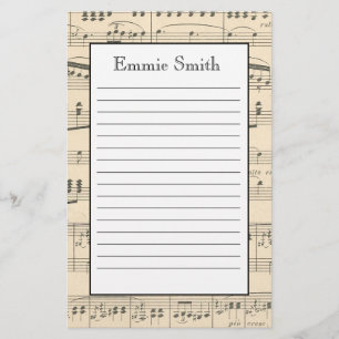 Personalised Antique Sheet Music Stationery