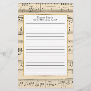 Personalised Antique Sheet Music Stationery
