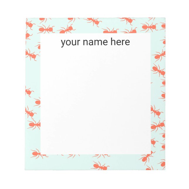 Personalised Ants Stationery Notepad (Front)