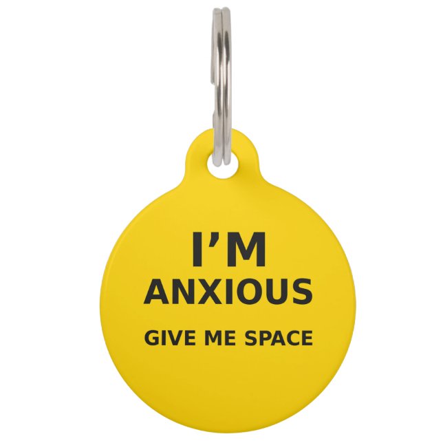 Personalised Anxious Dog ID Tag – Give Me Space (Front)