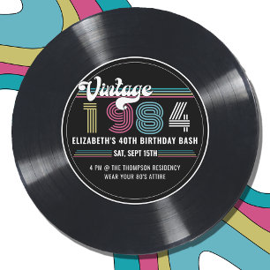 Personalised Any Age Vintage Custom Photo Birthday Invitation