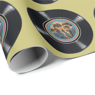 Personalised Any Age Vintage Custom Photo Birthday Wrapping Paper