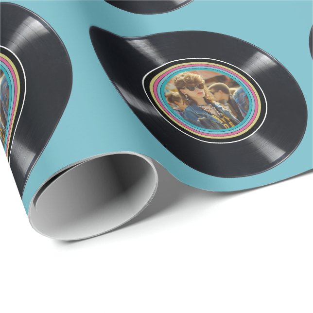 Personalised Any Age Vintage Custom Photo Birthday Wrapping Paper (Roll Corner)