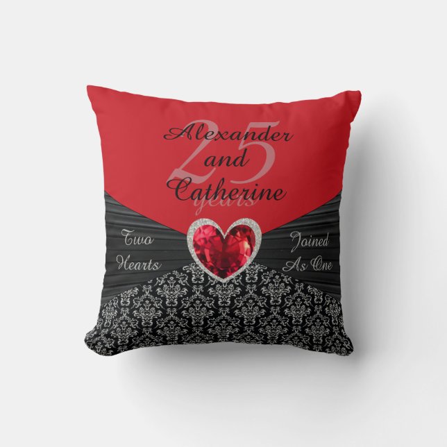 Personalised Any Number Anniversary Pillow (Front)