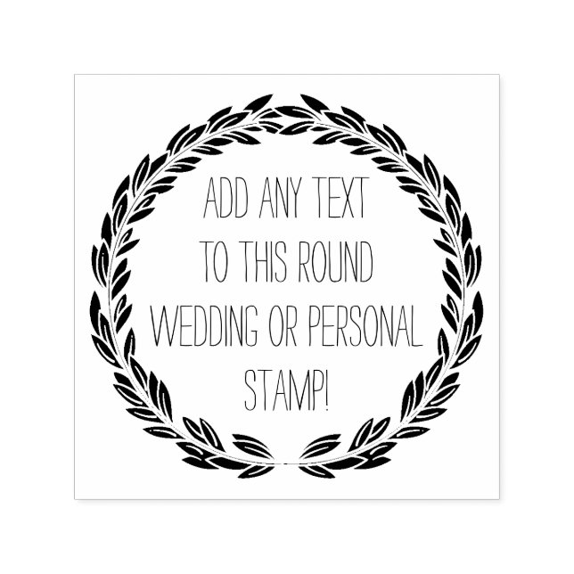 Personalised Any Text Circle Round Wedding Stamp (Design)