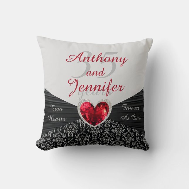 Personalised ANY # Wedding Anniversary Pillow (Front)