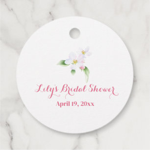 Personalised Apple Blossom Bride Bridal Thank You Favour Tags
