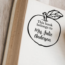Personalised Apple Book Stamp for Teachers