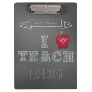 Personalised Apple Chalkboard I Teach Clipboard