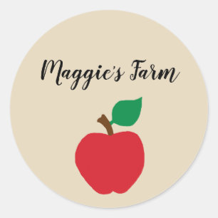 Personalised Apple Farm Party Stickers