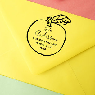 Personalised Apple Frame Return Address Rubber Stamp