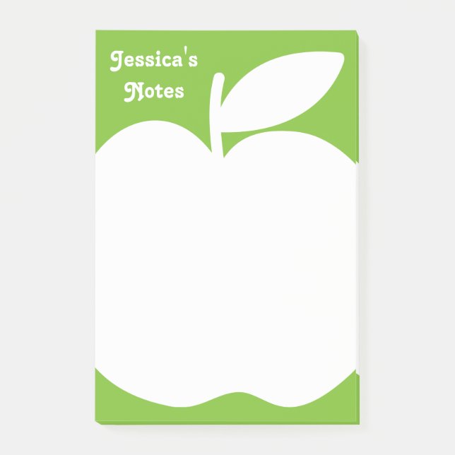 Personalised apple green Post-it® notes (Front)