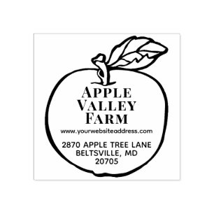 Personalised Apple Orchard Return Address Rubber Stamp