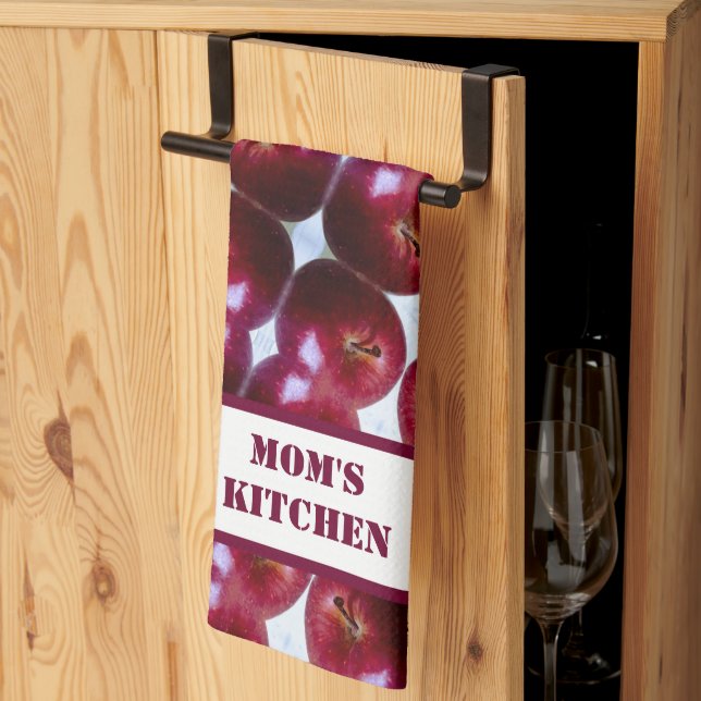 Personalised Apple Pattern Kitchen Towel (Thirds Fold)