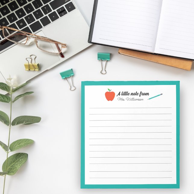 Personalised Apple Pencil Teacher Appreciation Notepad (Creator Uploaded)