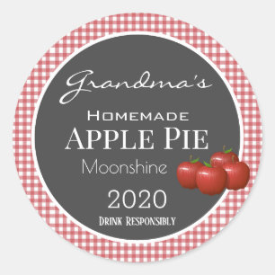 Personalised Apple Pie Moonshine Chequered Label