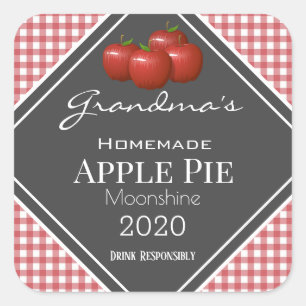 Personalised Apple Pie Moonshine Chequered Label