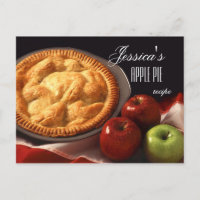 Personalised Apple Pie or Dessert Recipe Postcard