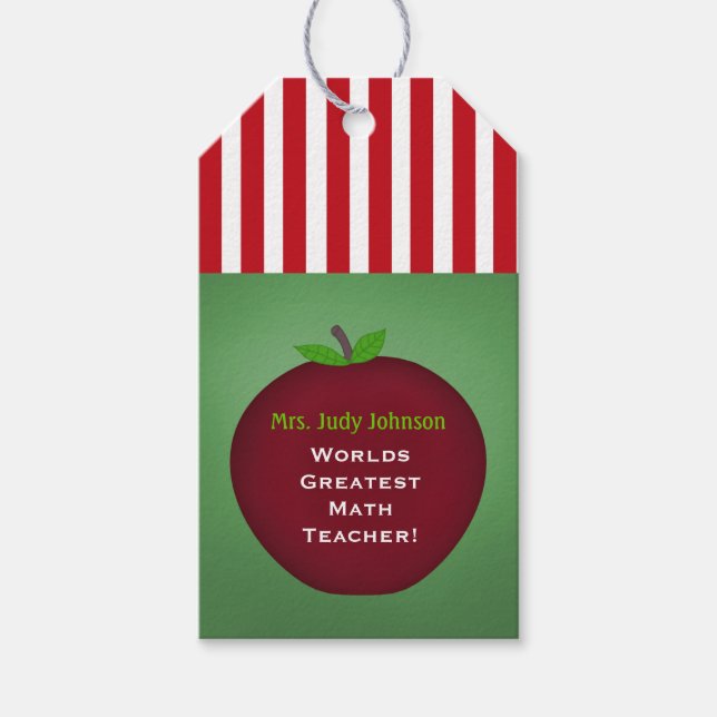 Personalised Apple Teacher Gift Tags (Front)