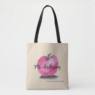 Personalised, Apple, teacher name, from student Tote Bag