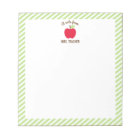 Personalised Apple Teacher Notepad, Green