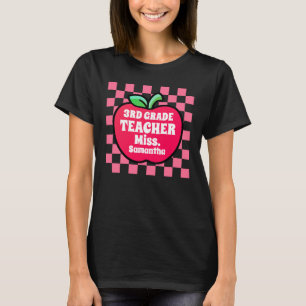 Personalised Apple Third Grade Teacher Name T-Shirt