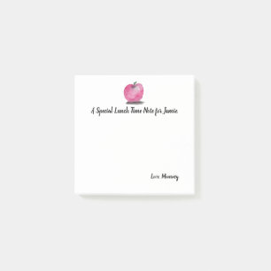 Personalised apple watercolor School note from mum