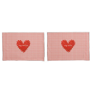 Personalised Applique Hearts Gingham Daisies Pillowcase