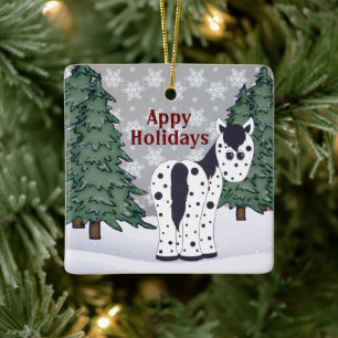 Personalised Appy Holidays Appaloosa Horse Ceramic Ornament