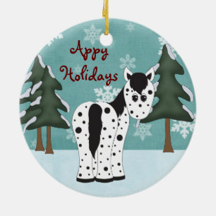 Personalised Appy Holidays Horse Ornament