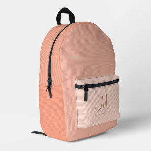 Personalised Apricot Colour Tones Template Trendy Printed Backpack