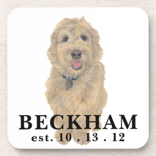 Personalised Apricot Golden Doodle Coaster