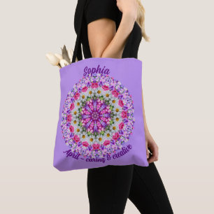 Personalised April Birth Month Flower Daisy Tote Bag