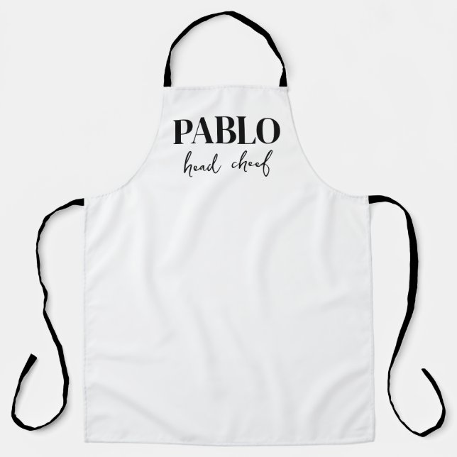 Personalised apron, head chef apron, Fathers day  Apron (Front)