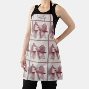 Personalised Apron with Pink Bows