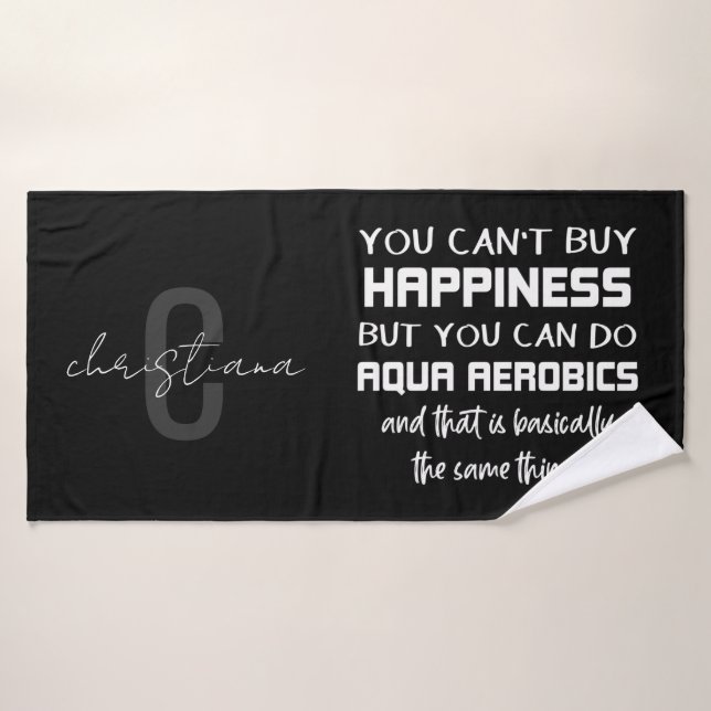 Personalised Aqua Aerobics is Happiness Funny Bath Towel (Bath Towel)