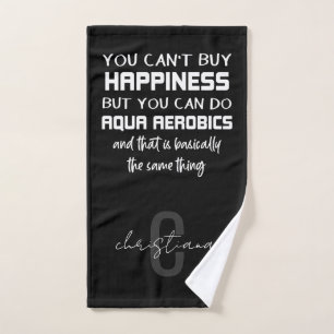 Personalised Aqua Aerobics is Happiness Funny Hand Towel