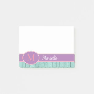 Personalised Aqua and Lavender Post-it Notes