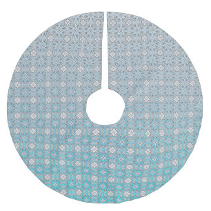 Personalised Aqua Blue Mandala Christmas Skirt Brushed Polyester Tree Skirt