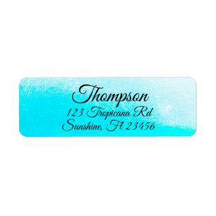 Personalised Aqua Blue Return Address Labels