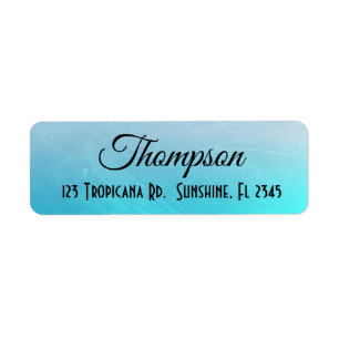Personalised Aqua Blue Return Address Labels