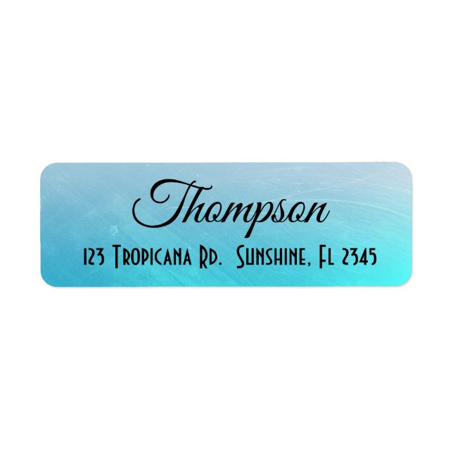 Personalised Aqua Blue Return Address Labels (Front)
