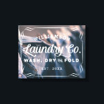 Personalised Aqua Laundry Co Wash Dry Fold Sign<br><div class="desc">Hang this personalised photo canvas sign in your laundry room and bring a little bit of that rustic farmhouse vibe to your home decor. Use the customise options to create a truly one of a kind for yourself by changing fonts and the background image. Photo by Bruno Nascimento on Unsplash...</div>