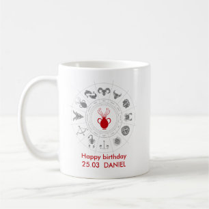 Personalised Aquarius Zodiac Birthday Gift Coffee Mug
