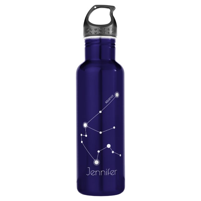 Personalised Aquarius Zodiac Constellation 710 Ml Water Bottle (Front)