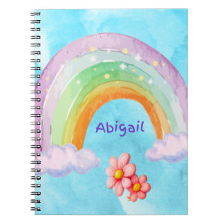 Personalised Arch Rainbow Spiral Photo Notebook