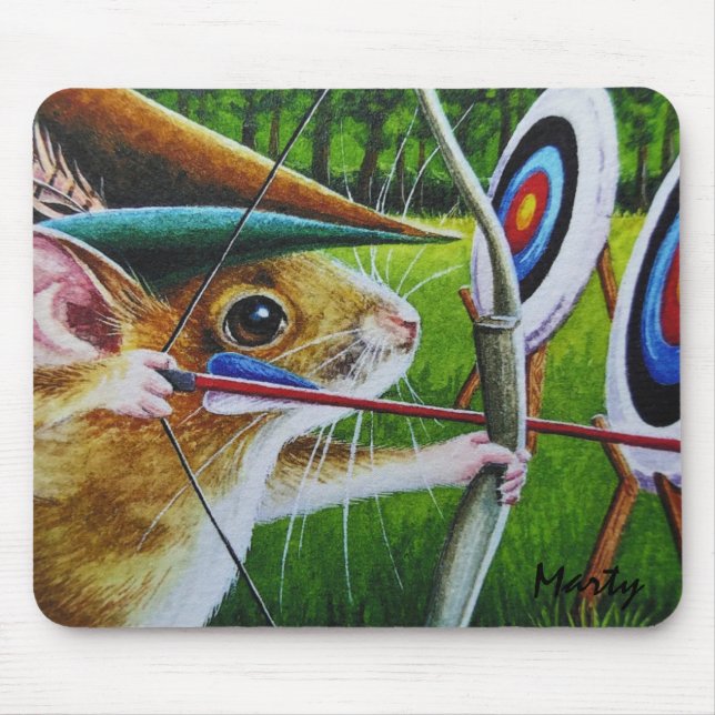 Personalised Archery Camp Mouse Bow & Arrow Art   Mouse Mat (Front)